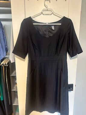 J. Crew Super 120's Black Wool Sheath Dress - Size 6